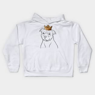 Staffordshire Bull Terrier Dog King Queen Wearing Crown Kids Hoodie